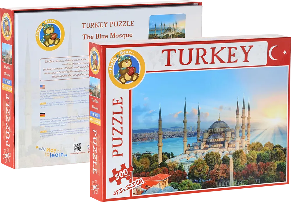 Blue Mosque Fluffy Bear Puzzle, 500 Pieces, TR-9037