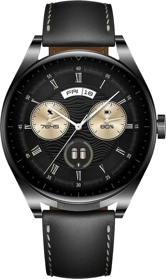 Huawei Smart Watch & Buds , 1.43" AMOLED Screen, Leather Strap, Waterproof, Black