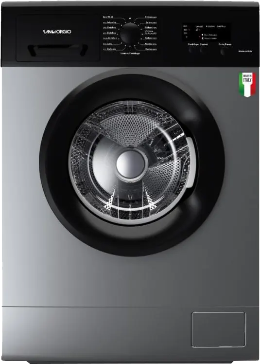 غسالة ملابس فول أتوماتيك اوشن تحميل أمامي 7 كيلو، 1000 لفة، شاشة ديجيتال، فضي باب اسود، WNO 1071 GS