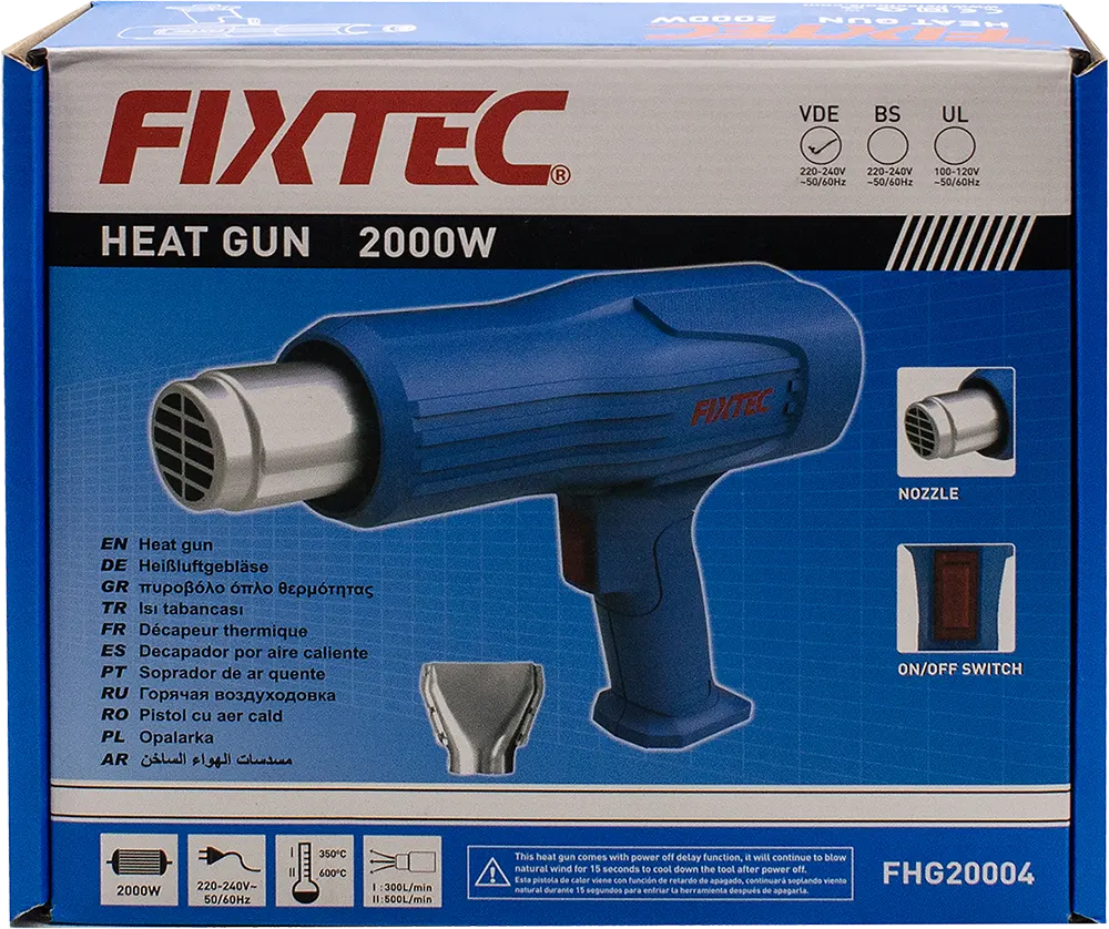 Fixtec Heat Gun 2000 Watt, Blue, FHG20004