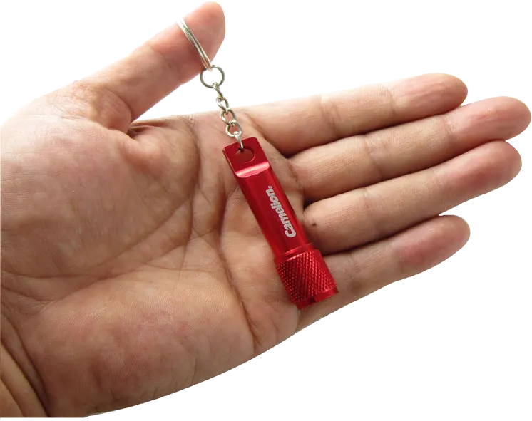 Small Metal Camelion Flashlight with Medallion, Red