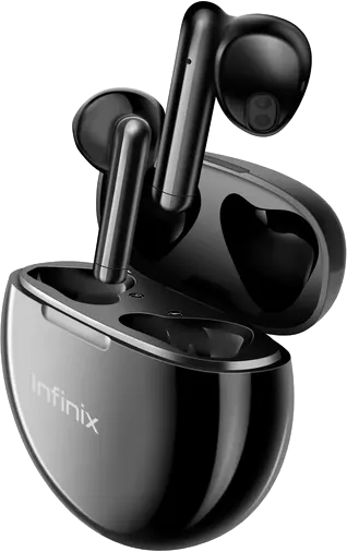 Earphones Infinix True Wireless, Bluetooth V5.0, Water Resistant, Black