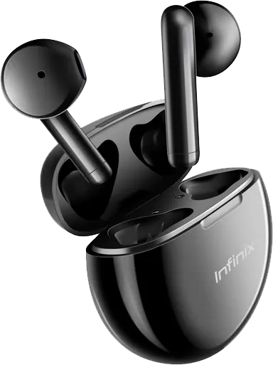 Earphones Infinix True Wireless, Bluetooth V5.0, Water Resistant, Black