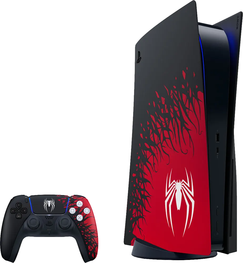 Sony PlayStation 5 Console Spider Man 2 Limited Edition Bundle, 825GB Hard Disk, 16GB RAM, Black*Red