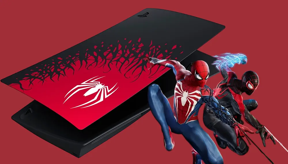 Sony PlayStation 5 Console Spider Man 2 Limited Edition Bundle, 825GB Hard Disk, 16GB RAM, Black*Red