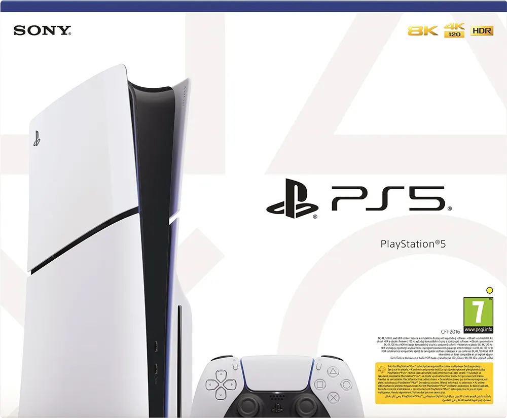 Sony PlayStation 5 Slim Edition, 825GB Hard Disk, 16GB RAM, White