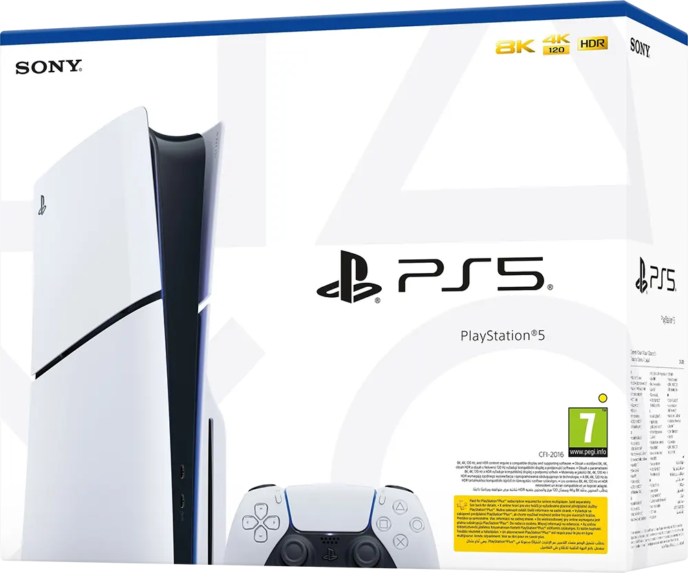 Sony PlayStation 5 Slim Edition, 825GB Hard Disk, 16GB RAM, White