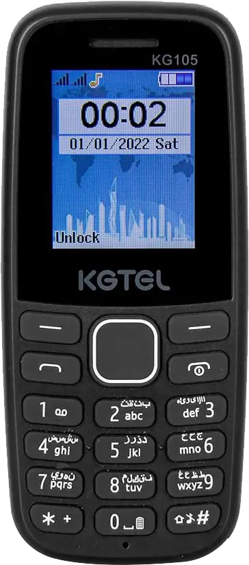 KGTEL KG105 Mobile Phone, Dual SIM, 4 MB memory, 4 MB RAM, 2G, Black
