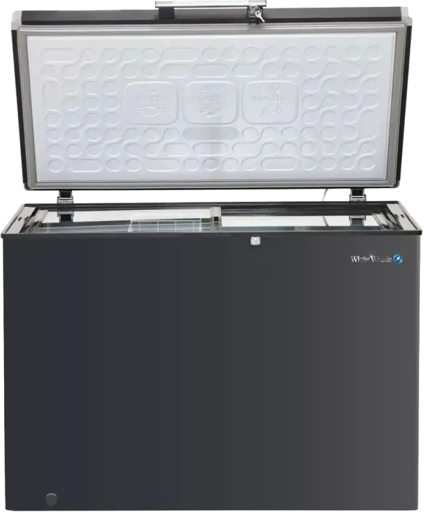 White Whale Chest Freezer, Defrost, Interior Aluminum , Black, WCF-345 XAB