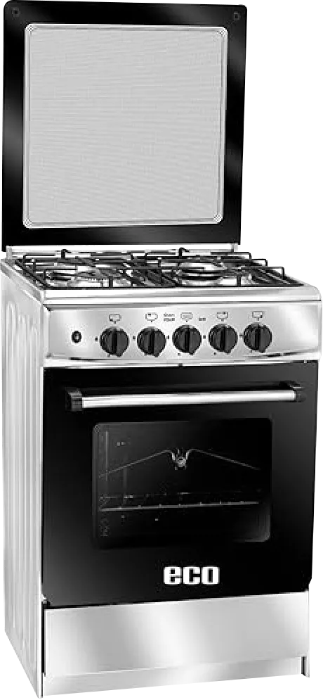 Unionaire Eco Gas Cooker, 60 x 60 cm, 4 Burners, Stainless Steel, Silver, C66SS-AC-447-ECO-2W