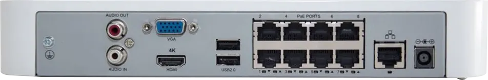 جهاز تسجيل شبكي يوني فيو 8 قناة،  مخرج هارد ديسك، أبيض، 301-08LS3