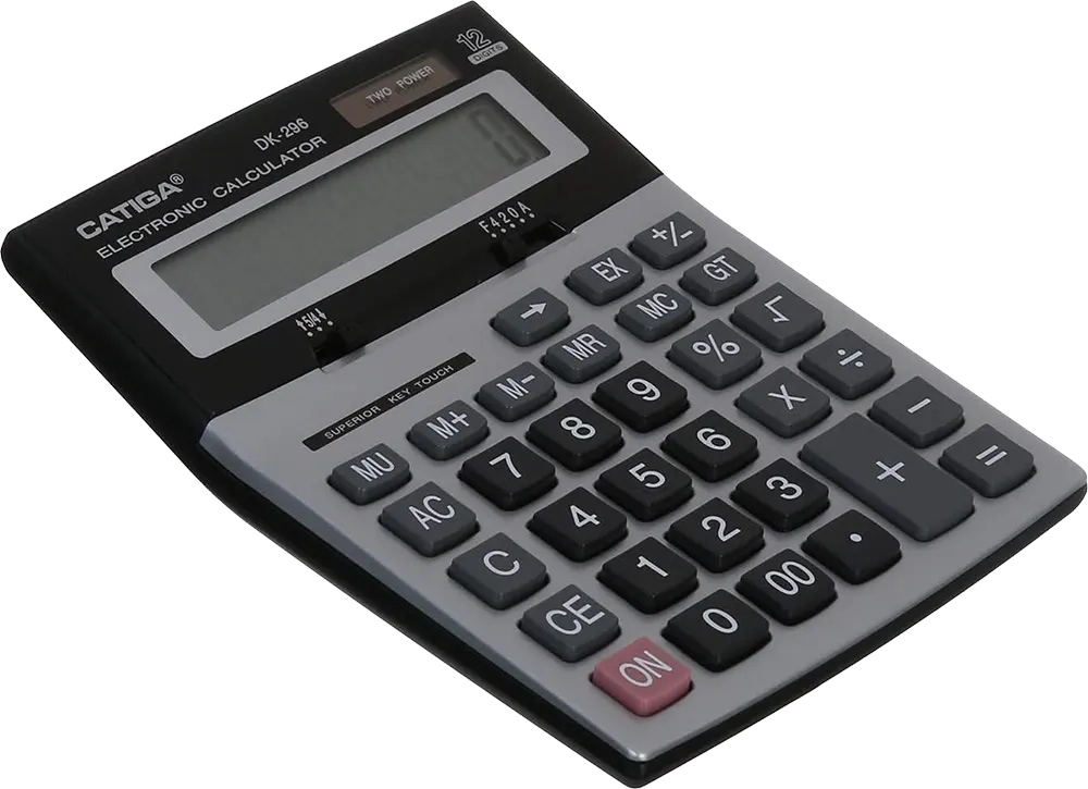 Catiga Desktop Calculator, 12 Digits, Grey, DK-296