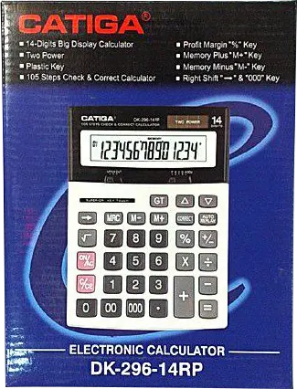 Catiga Desktop Calculator, 12 Digits, Grey, DK-296