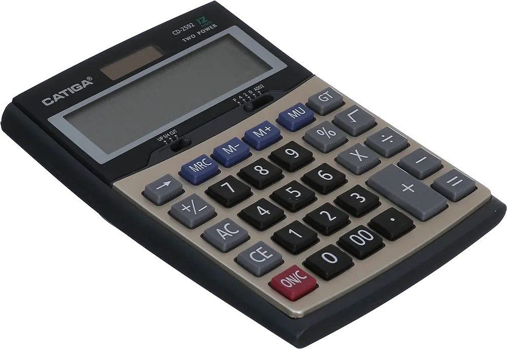Catiga Desktop Calculator, 12 Digits, Grey, CD-2592