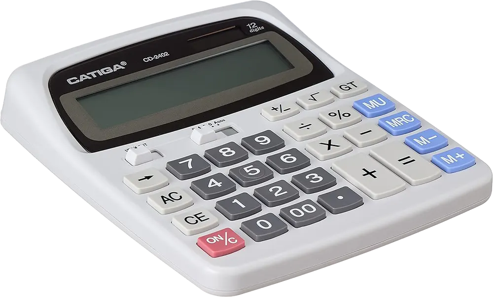 Catiga Desktop Calculator, 12 Digits, Grey, CD-2402