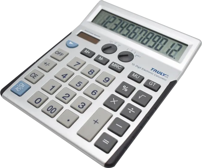 Truly Desktop Calculator, 12 Digits, Grey, 2007A-12