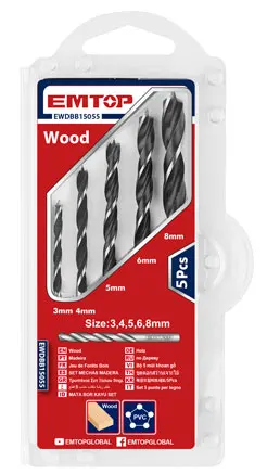 Emtop wood punch set, 5 pieces, EWDBB15055