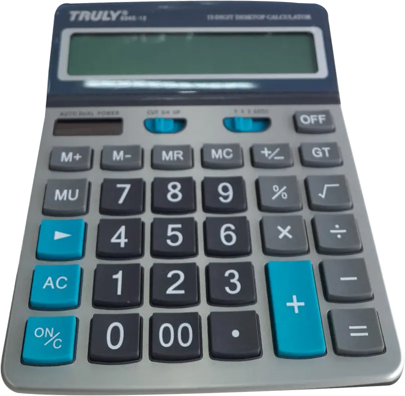 Truly Desktop Calculator, 12 Digits, Grey, 896E-12