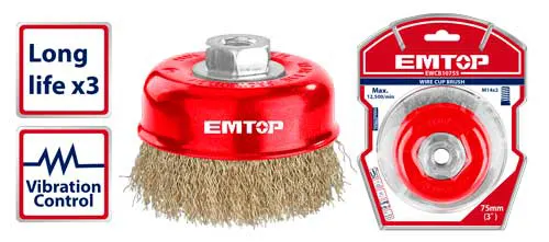 EMTOP Brass Rocket Brush, 3 Inch, EWCB10755