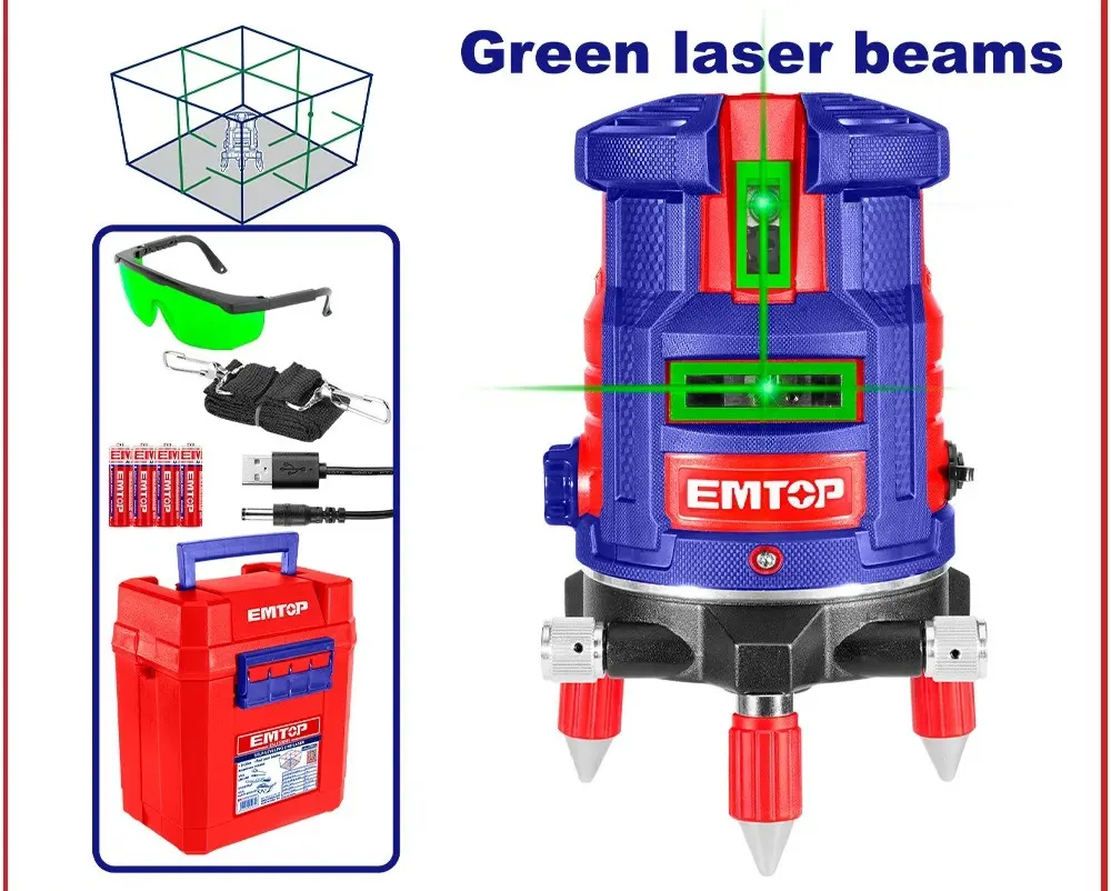 M-Top 5-Line Green Laser Level, 180°, 30m, ESLE53003