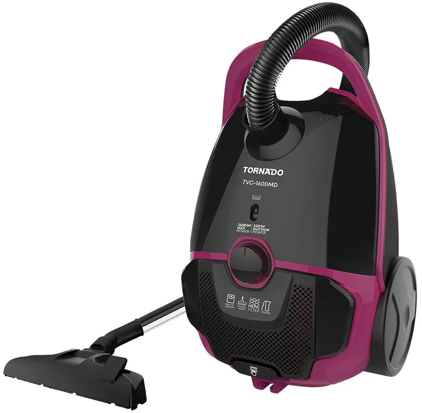 Tornado Vacuum Cleaner, 1600 Watt, 3.5 Liter, Black*Voice, TVC-1600MD