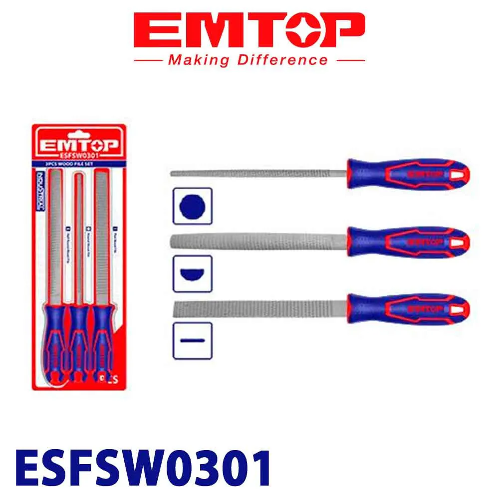 Emtop Wooden File Set, 3 Pieces, ESFSW0301