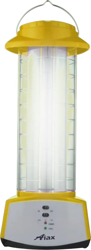 Aiax Rechargeable Portable LED Flashlight, 3 Bulbs, Yellow