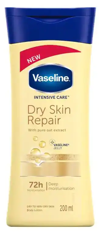 Vaseline Pure Oat extract Lotion, Vaseline Intensive Care Dry Skin Moisturizer with Advanced Skin Repair Formula, 200ml