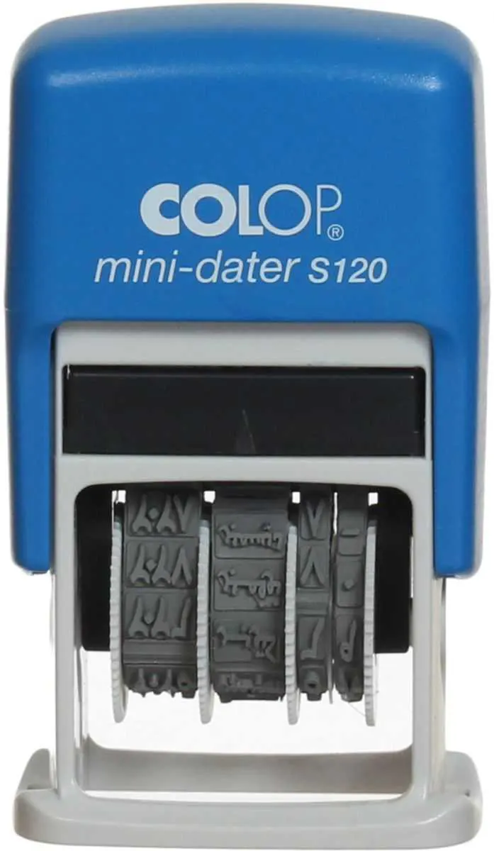 ماكينة ختم كولوب، دائرية ، تاريخ عربي،مستطيل ،4 ملم،أزرق، 104771