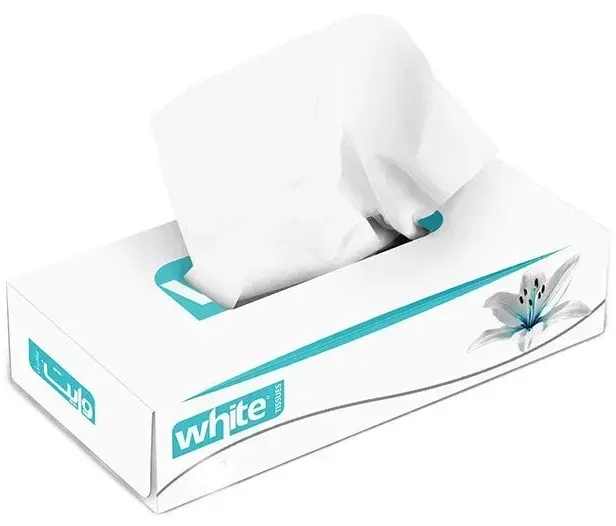 White Pull-Out Box Tissues, 3 Layers, 300 Tissues