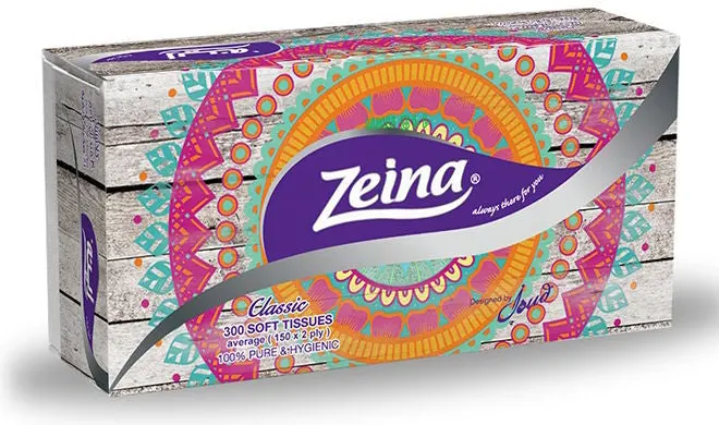Zeina Classic Cardboard Tissues, 2 Ply, 300 Tissues