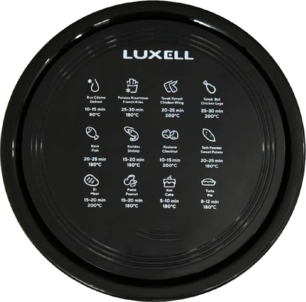 Luxell Air Fryer, 1500 Watt, 5.5 Liter, Black, AF-04