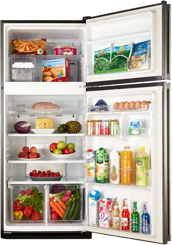 Sharp Refrigerator, No Frost, 450 Liter, 2 Doors, Digital Display, Black, SJ-PC58A(ST)