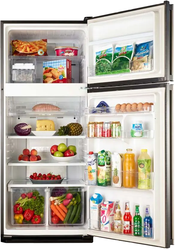Sharp Refrigerator, No Frost, 396 Liter, 2 Doors, Digital Display, Black, SJ-PC48A-ST
