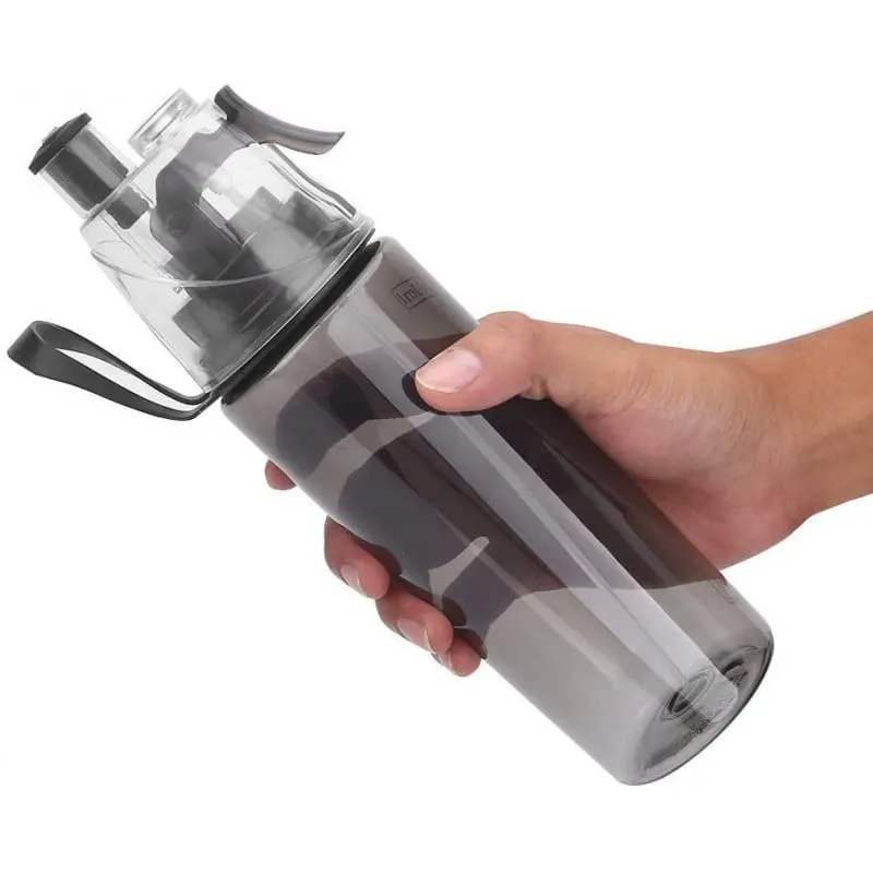Sports water bottle, 600 ml, transparent grey
