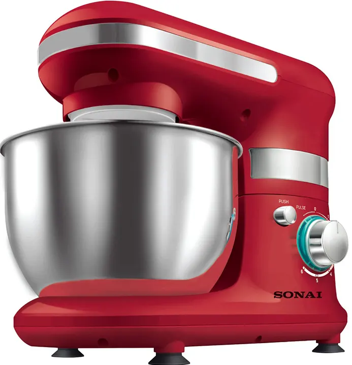 Sonai Stand Mixer, 600 Watt, 4 Liter, 6 Speeds, Red, SH-M770