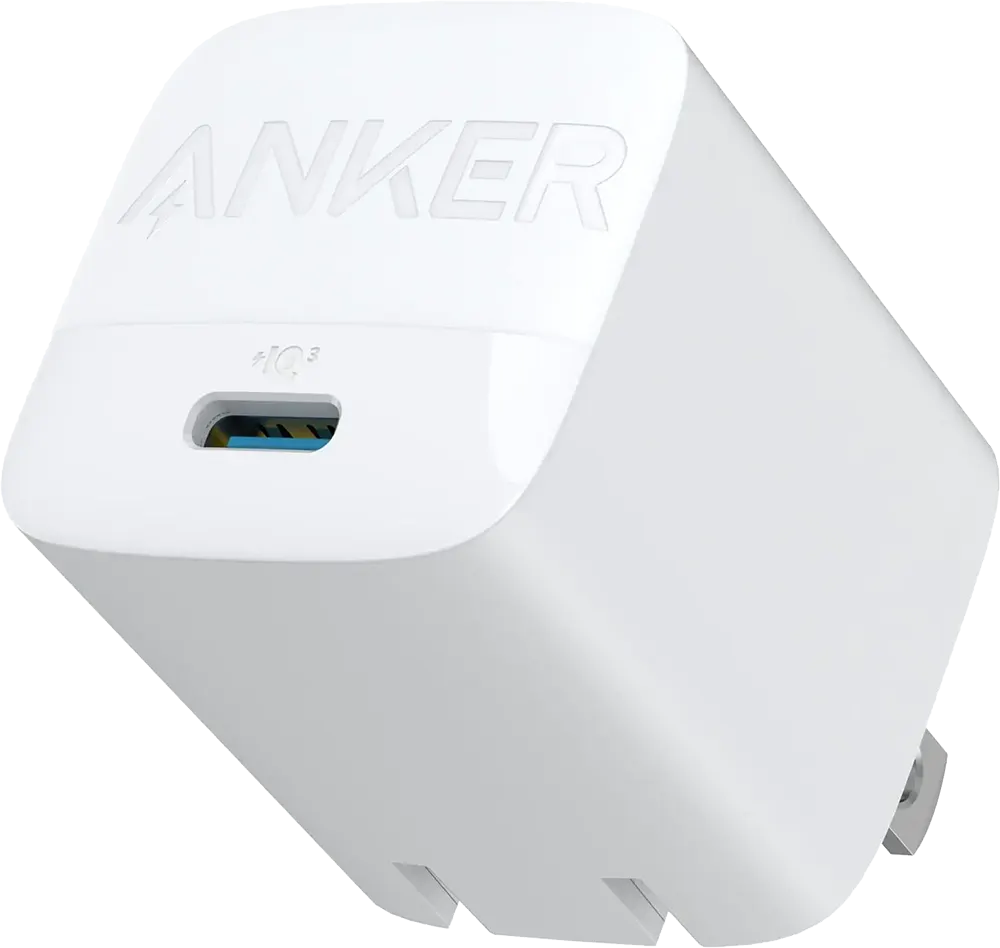 Foldable Fast Charger Anker, 30W Charger, USB Type-C, White-Black, A2639P21