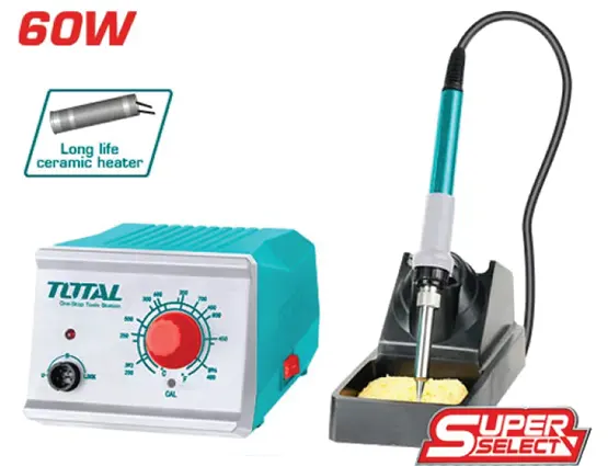 كاوية لحام توتال بضابط حرارة ستيشن ، 60 وات، TET160911