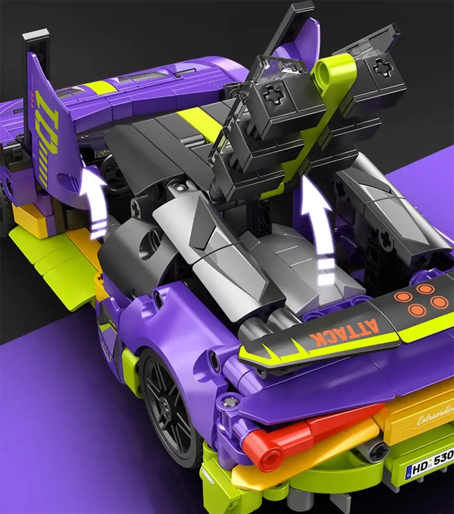 Racing car Lego set, 588Pcs, Purple, 715304