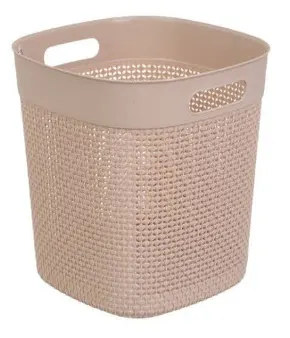 El Wataniya Square Plastic Philo Wastebasket, 10 Liters, Beige