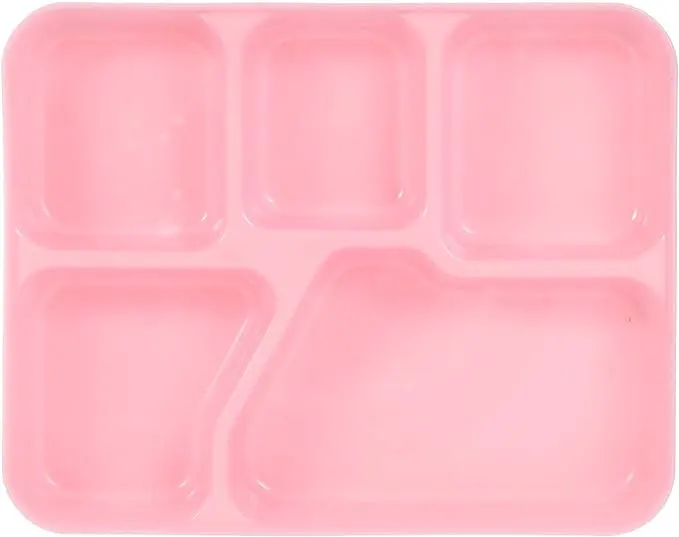 Large divided snack plate, pink