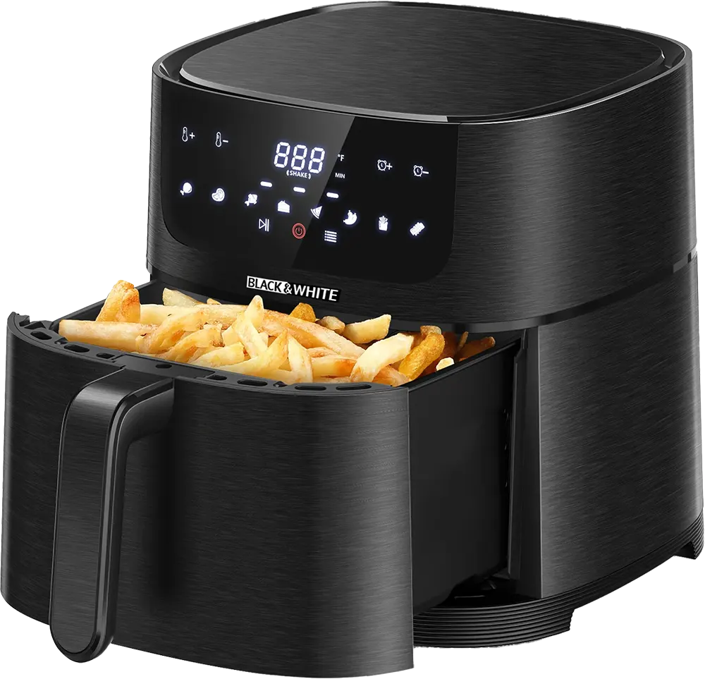 Black and White Air Fryer without Oil, 1800 Watt, 8.5 Liters, Touch Digital Display, Black, AF-085 SD