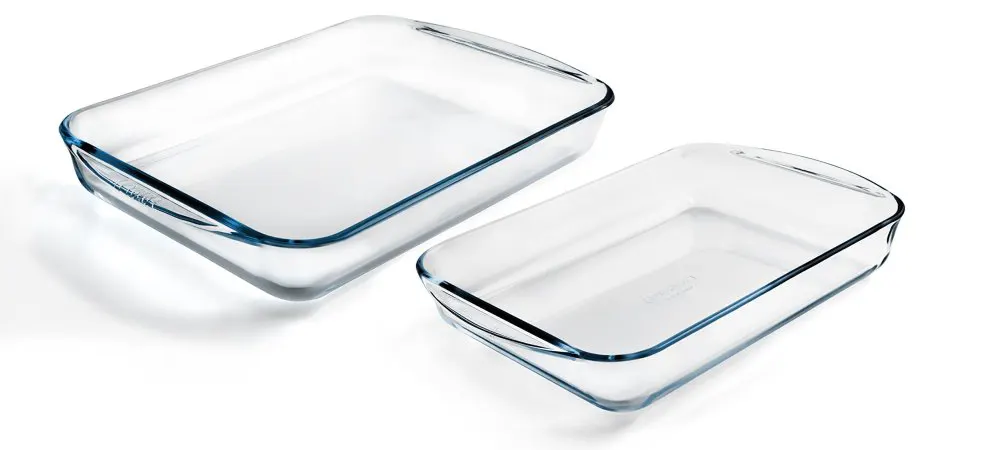 Pyrex rectangular casserole set, 2 pieces, transparent