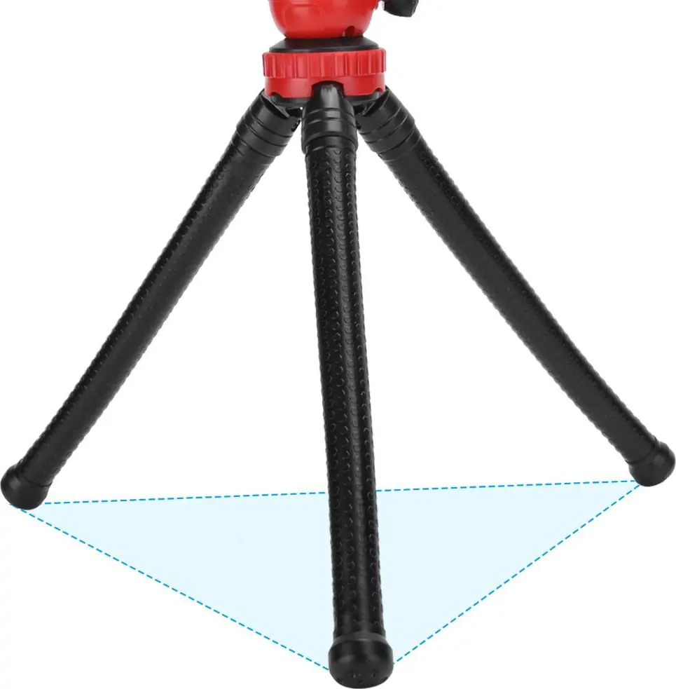 حامل ثلاثي مرن للكاميرا والهاتف أوكتوبس، أسود*أحمر، JM-801