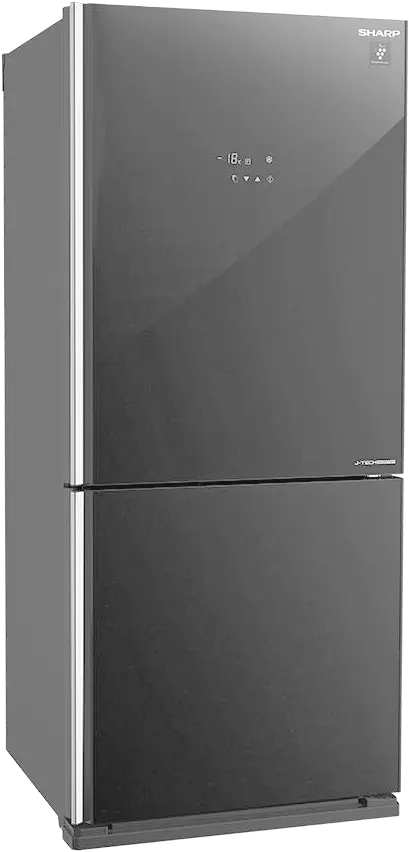 Sharp No Frost Refrigerator, 558 Liters, 2 Doors, Bottom Freezer, Digital Display, Inverter, Silver Glass, SJ-GV73J-SL