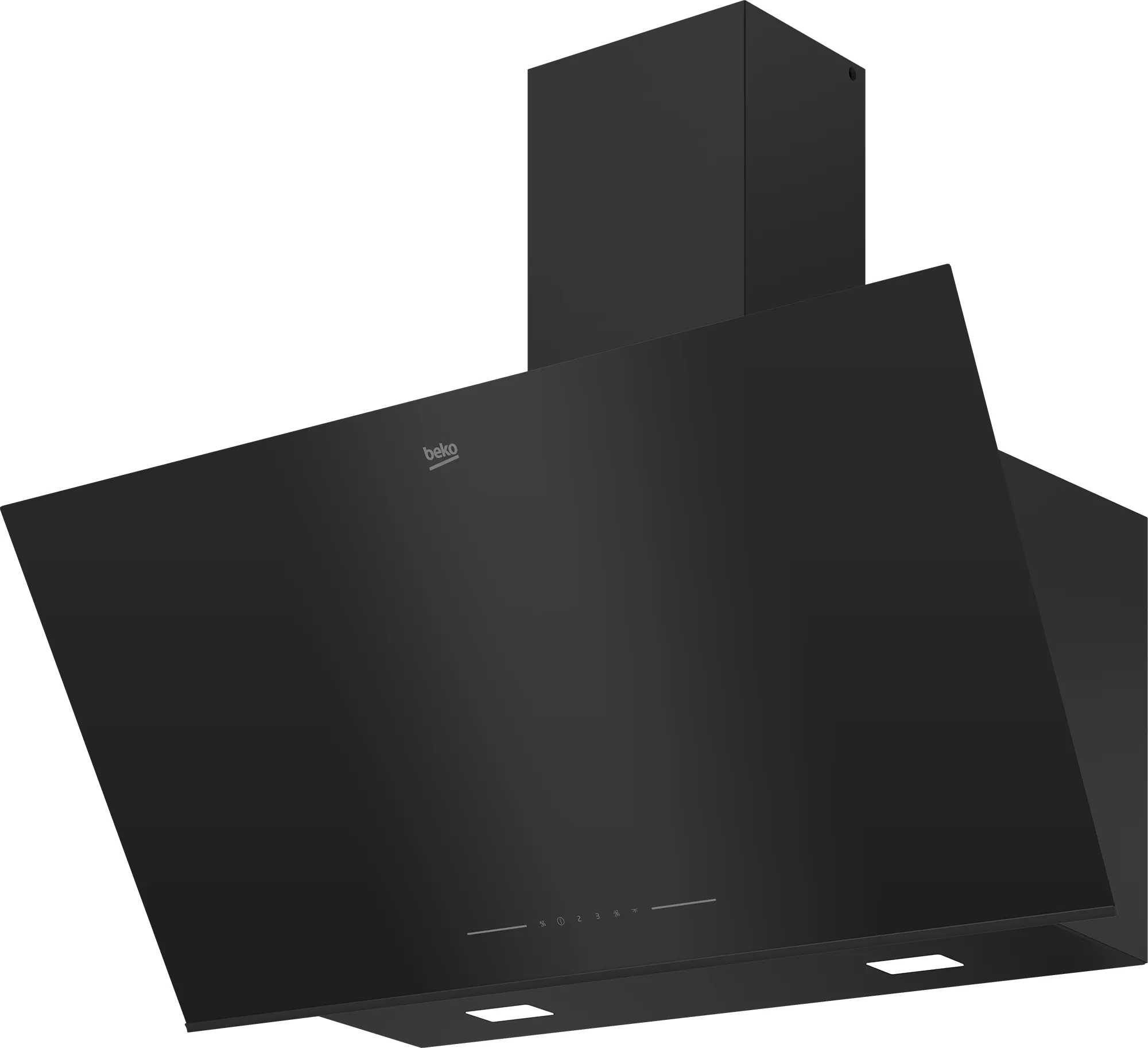 Beko Pyramid Decorative Slant Built-in Hood, 90 cm, 3 speeds, black glass, BHCA96641BFBHSE