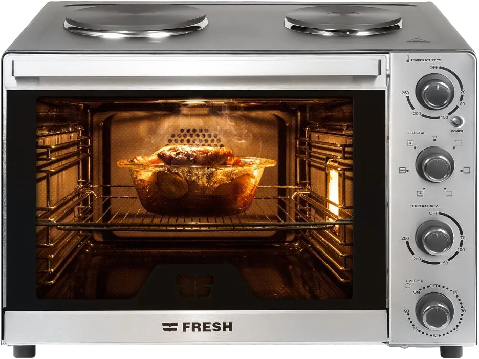 Fresh Electric Oven, 65 Litres, 2200 Watts, Grill, Fan, Silver Stainless, FR-6503RCL-HP