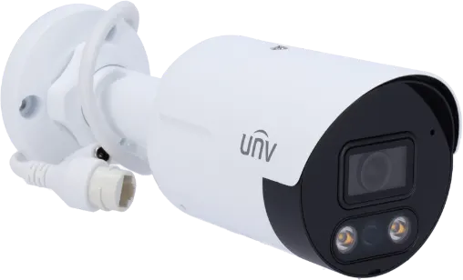 كاميرا مراقبة شبكية خارجية ثابتة من يونيفيو بدقة 8 ميجابكسل، عدسة 4.0 ملم، ميكروفون، باللون الأبيض، IPC2128SB-ADF40KMC-10
