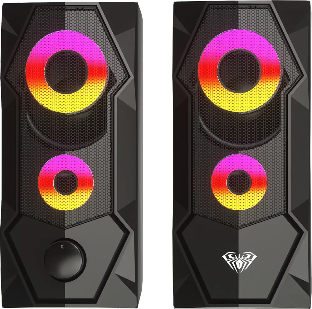 Aula Wired Computer Gaming Speaker , RGB lighting , USB , Black, N-301