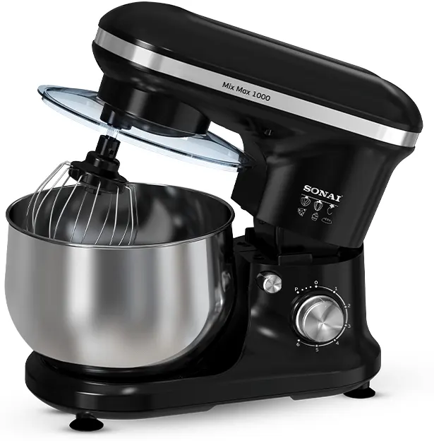 Sonai Mix Max Stand Mixer, 1000 Watt, 5 Liter, 6 Speeds, Black, SH-M880